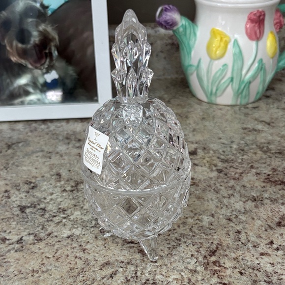 Vintage Crystal Clear Slovakia Pineapple Decor NWT - Picture 2 of 11